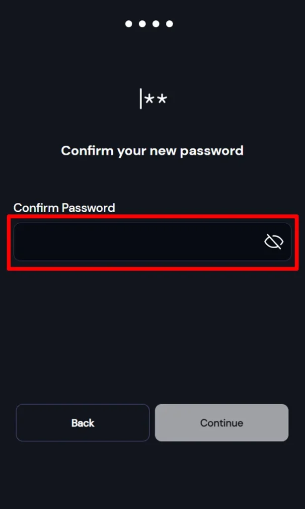 Xverse Walletのパスワード設定